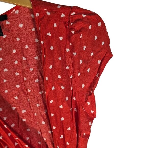 Forever 21 Red Heart Pattern Wrap Dress - Picture 3 of 7